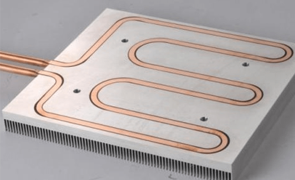a heat pipe embed in a heat sink
